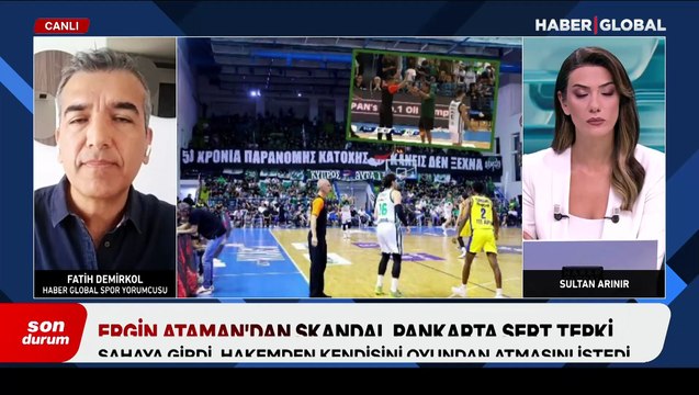 Panathinaikos-Maccabi maçındaki skandal pankartla ilgili Ergin Ataman Haber Global'e konuştu