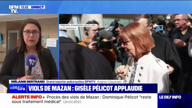 Procès des viols de Mazan: Gisèle Pelicot applaudie à la sortie de la salle d'audience