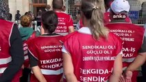 Polonez işçilerinden, Çatalca Kaymakamı'na ters kelepçeli protesto