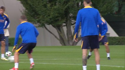 Internazionale training ahead of UCL trip to Manchester City