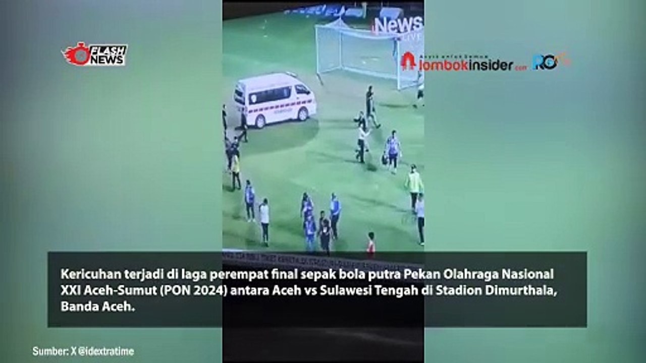 WASIT DIPUKUL DI LAGA ACEH VS SULAWESI TENGAH ΡΟΝ 2024 CABANG SEPAK BOLA