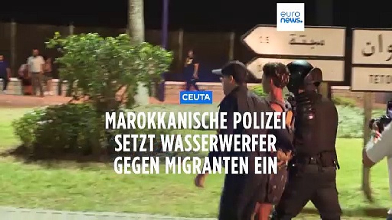 Spannungen an Ceuta-Grenze: Polizei setzt Wasserwerfer ein