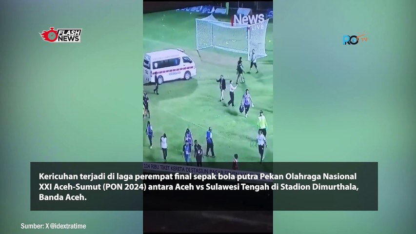 WASIT DIPUKUL DI LAGA ACEH VS SULAWESI TENGAH PON 2024 CABANG SEPAK BOLA