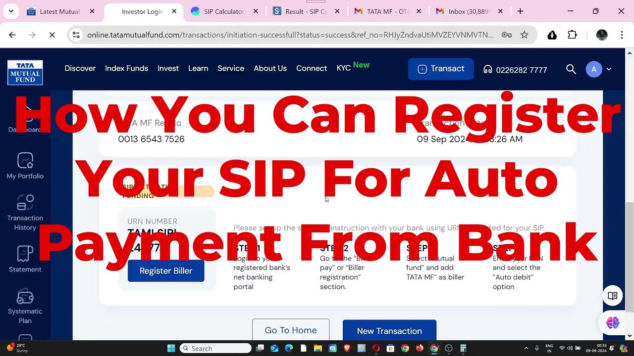 How To Register Your Monthly Mutual Fund Installment In Your Bank Account For Auto Payments in INDIA