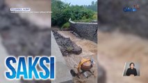 Bahagi ng pader at kalsada, bumigay dahil sa malakas na ulan sa Albay | Saksi