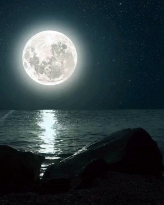 Full Moon Over the Ocean