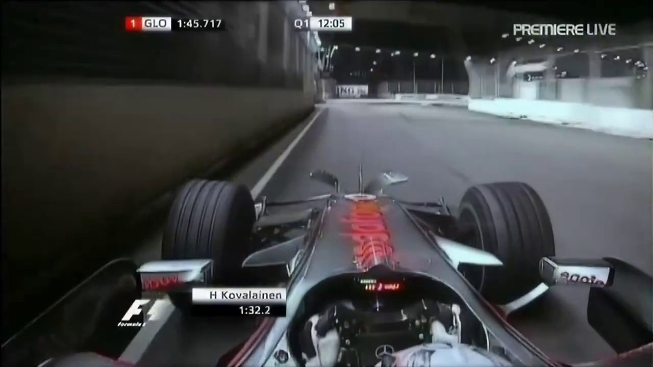 F1 – Heikki Kovalainen (McLaren Mercedes V8) Onboard – Singapore 2008