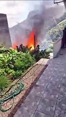 moradores tentam apagar incêndio blumenau