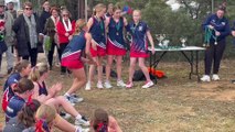 2024 LVFNL 15-and-under premiership medal and cup presentation to Calivil United