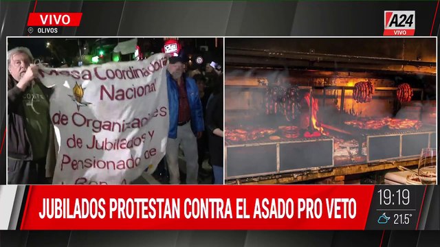 JUBILADOS PROTESTAN POR LA CENA A LOS DIPUTADOS: “ELLOS ASADO Y NOSOTROS PAN Y AGUA”