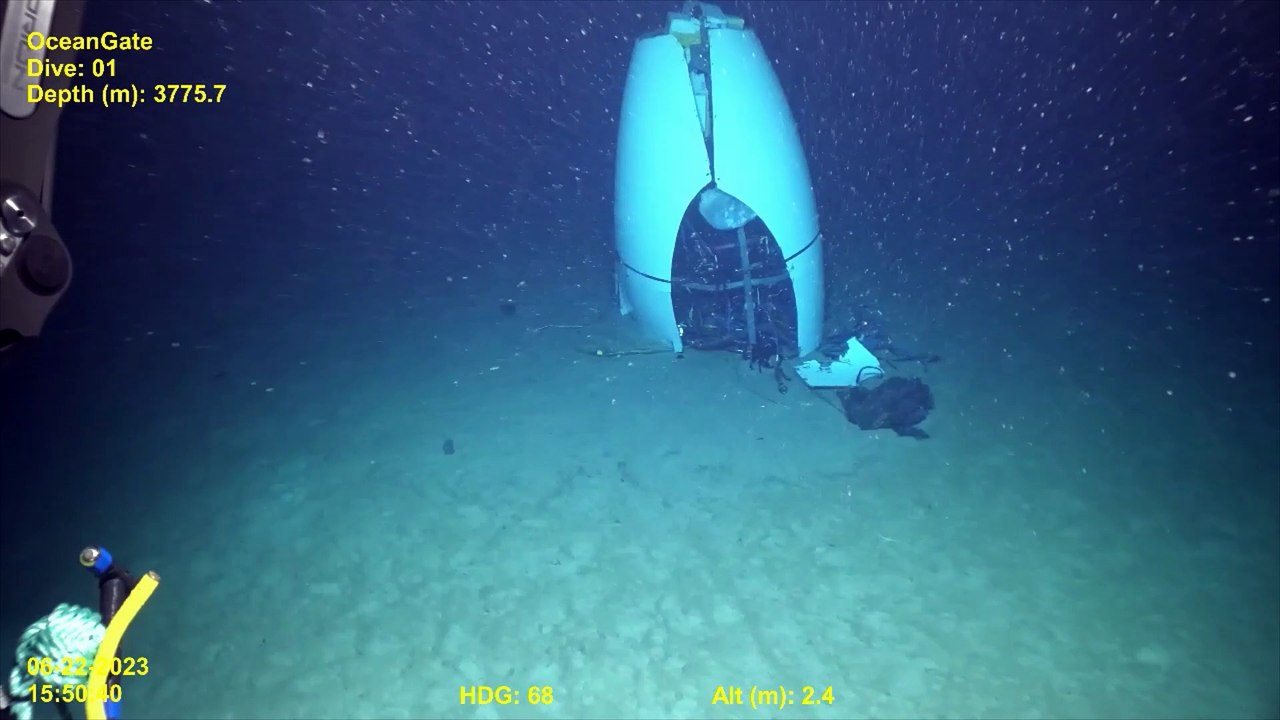 En video: los restos del sumergible Titan de OceanGate luego de su implosión