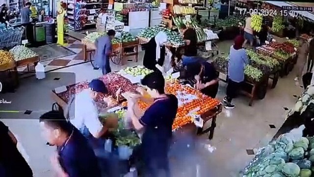 The moment Hezbollah mobile devices exploded inside the bag of a member of the group in a commercial market