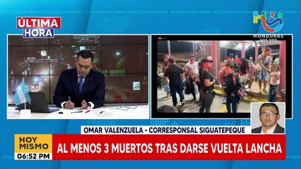 Hundimiento de lancha deja al menos 3 muertos en el Lago de Yojoa