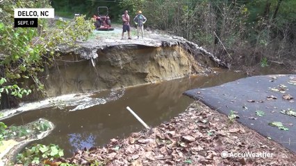 Flooding and road damage linger after flooding from tropical rainstorm