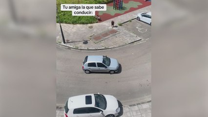 Dice que sabe conducir e intenta aparcar en un hueco donde caben tres coches: la reacción de su mejor amiga es para enmarcar