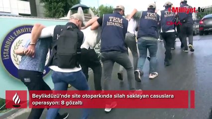 İstanbul'da casus operasyonu: Site otoparkında  silahlar ele geçirildi