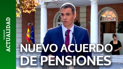 Скачать видео: Sánchez sella un nuevo acuerdo en pensiones con patronal y sindicatos