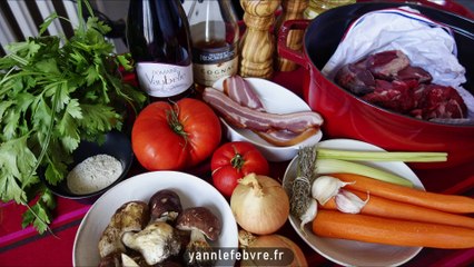 Daube niçoise avec des cèpes, cuisson basse temperature pendant 4 heures au four.