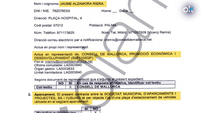 El líder independentista balear endosó al Consell el pago de tres parkings en Palma para uso personal