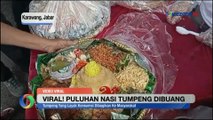 Viral! Puluhan Nasi Tumpeng Dibuang