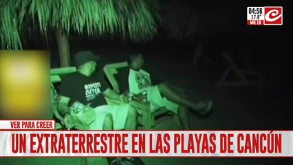 ¡Filman extraterrestre en las playas de Cancún!