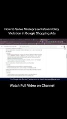 How to solve Misrepresentation policy violataion in google shopping ads - shorts