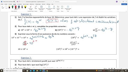 TSTI2D- Correction - Logarithme décimal - Exercice 1