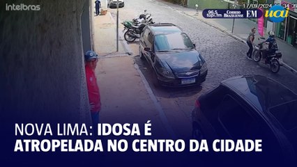 Câmera flagra momento em que motociclista atropela idosa em Nova Lima
