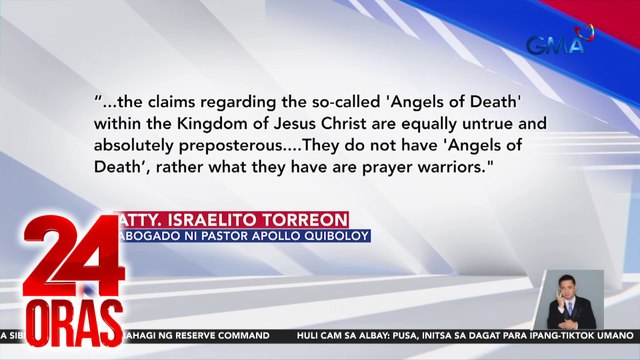 PNP - May armas ang ilang umano'y angels of death ; Quiboloy camp: walang angels of death sa KOJC | 24 Oras