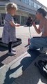 Watch the heart melting moment this three-year-old approaches Burnley busker and asks for her favourite song