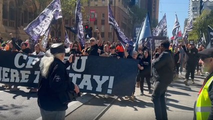 Protest in Melbourne sees thousands rally following CFMEU's construction division being placed into administration