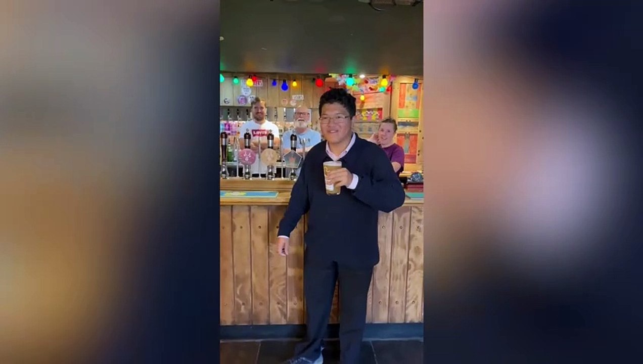 West Midlands beer lover Jay Chan is on his challenge to down a pint in