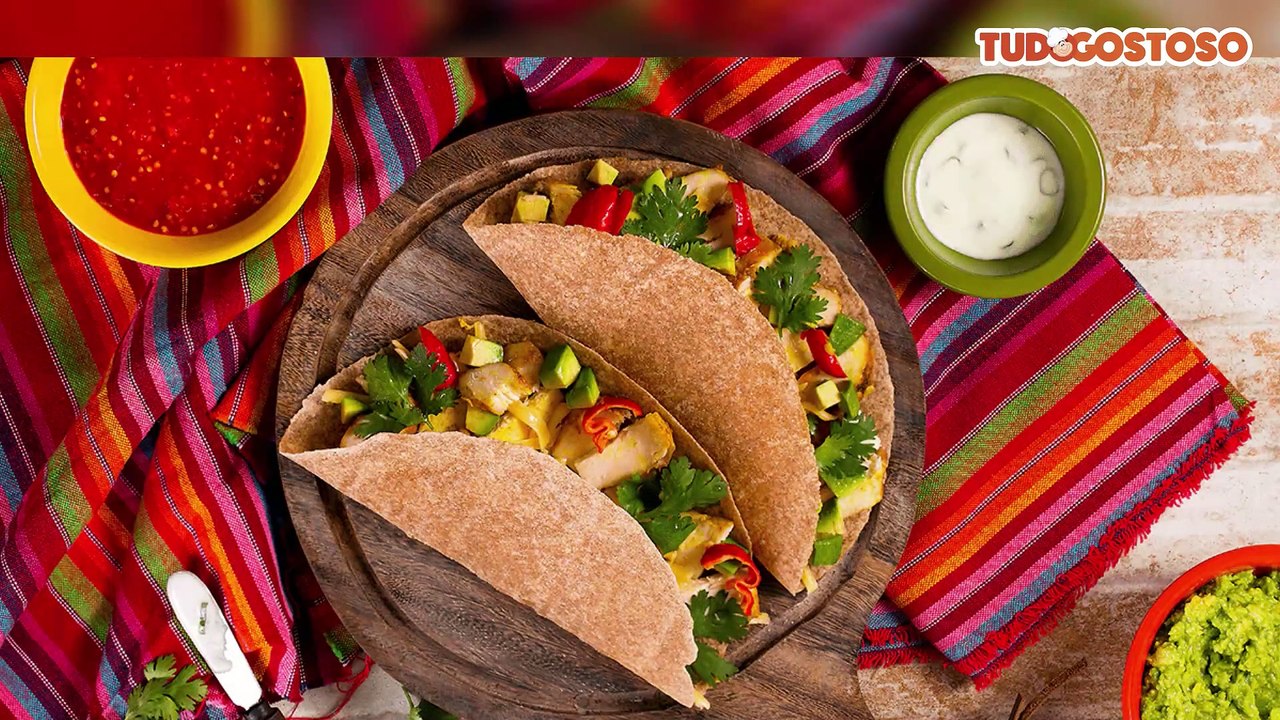 Taco de frango com wrap