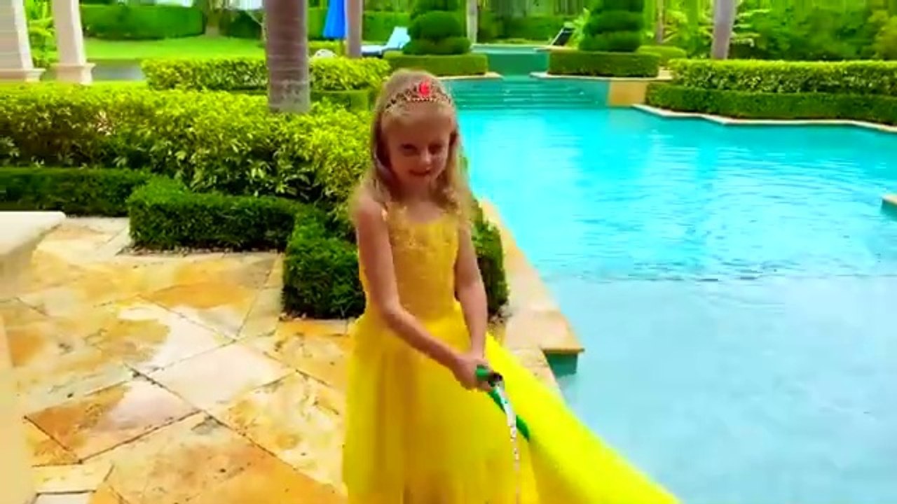 Nastya and dad are learning the alphabet