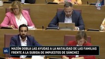 Mazón dobla las ayudas a la natalidad de las familias frente a la subida de impuestos de Sánchez