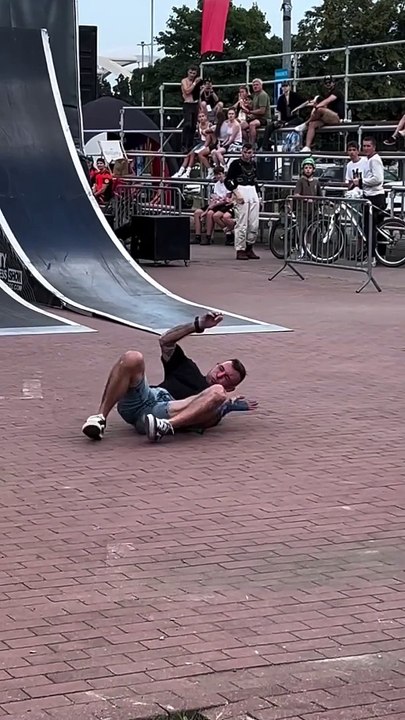 Stage 1  hitting a mega ramp  #megaramp #fail #skateboarding