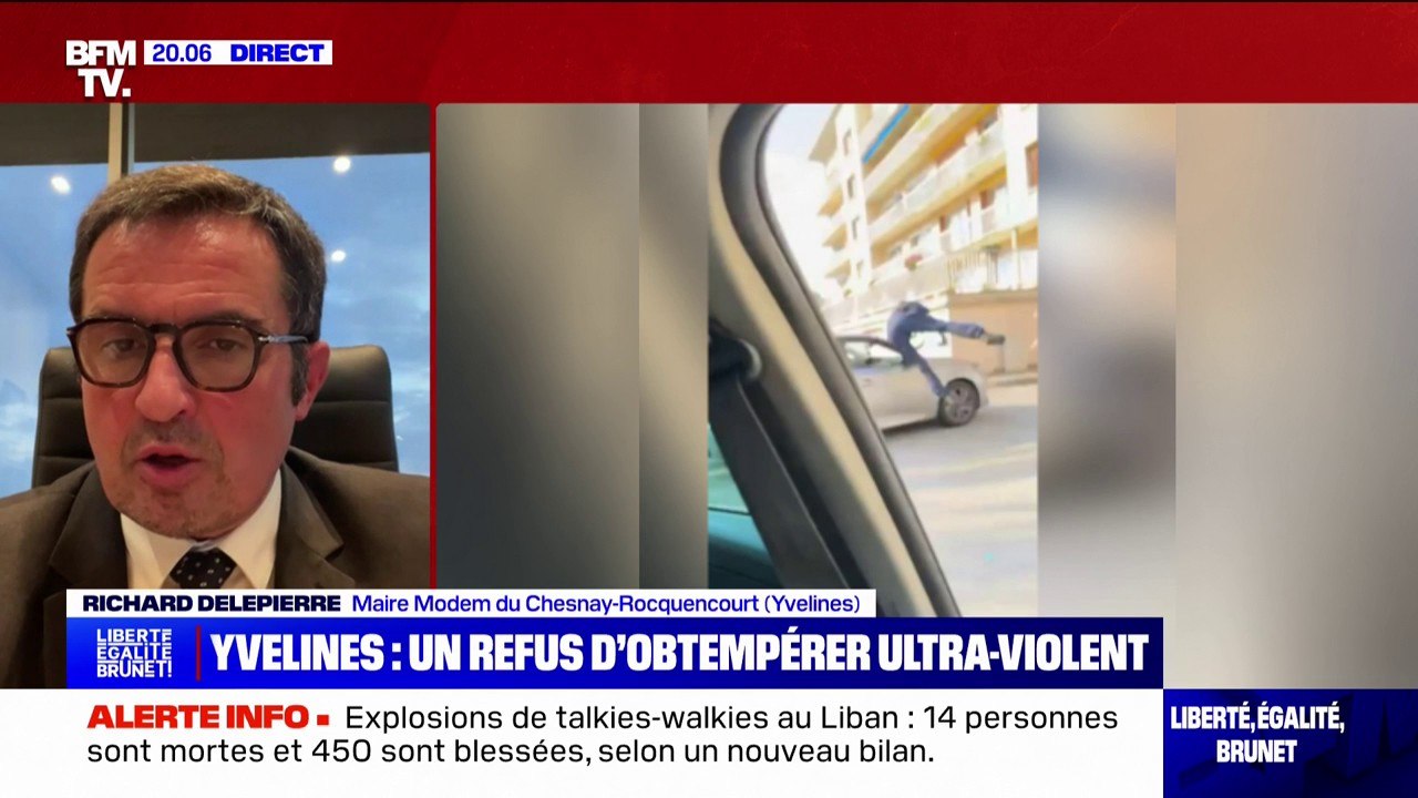 Policier percuté après un refus d'obtempérer: "Un homme qui manifestement transportait de la drogue", raconte Richard Delepierre, maire du Chesnay-Rocquencourt (Yvelines)