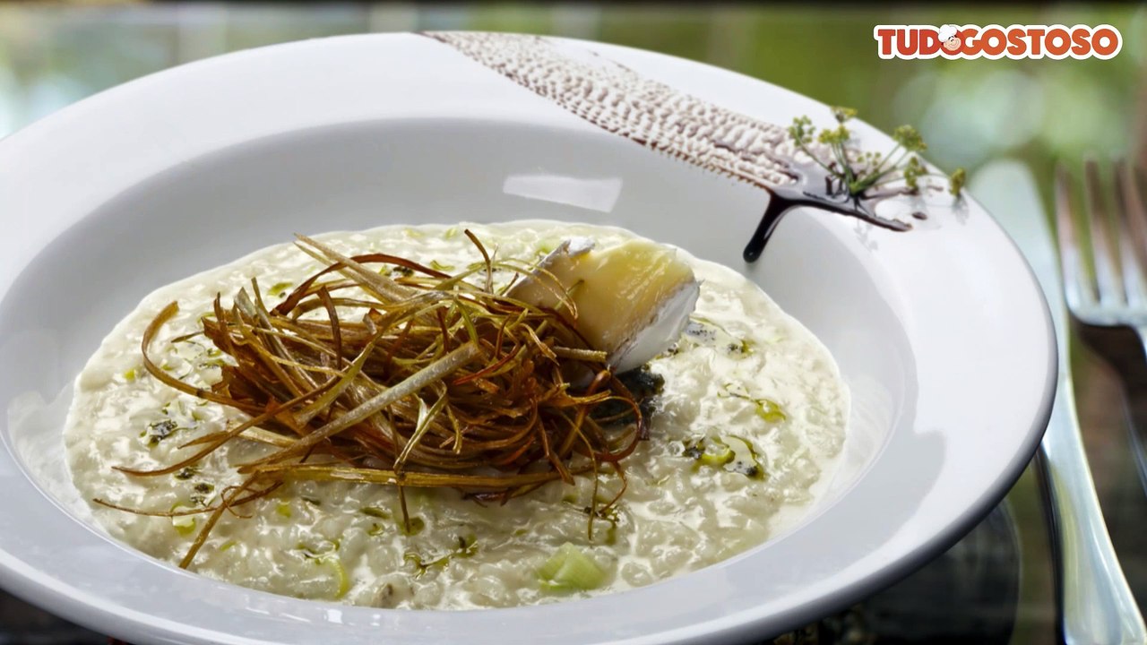 Risoto de queijo brie e pêra