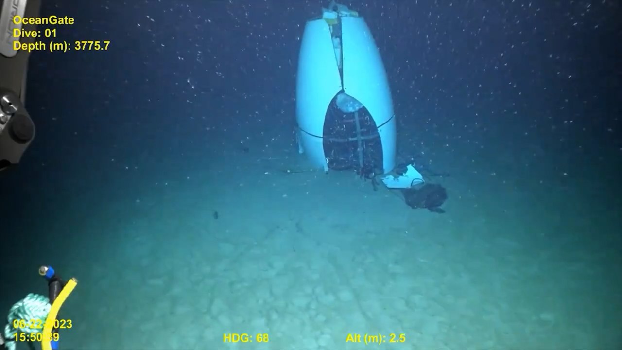 Las imágenes inéditas del submarino Titán hundido a 3.800 metros de profundidad