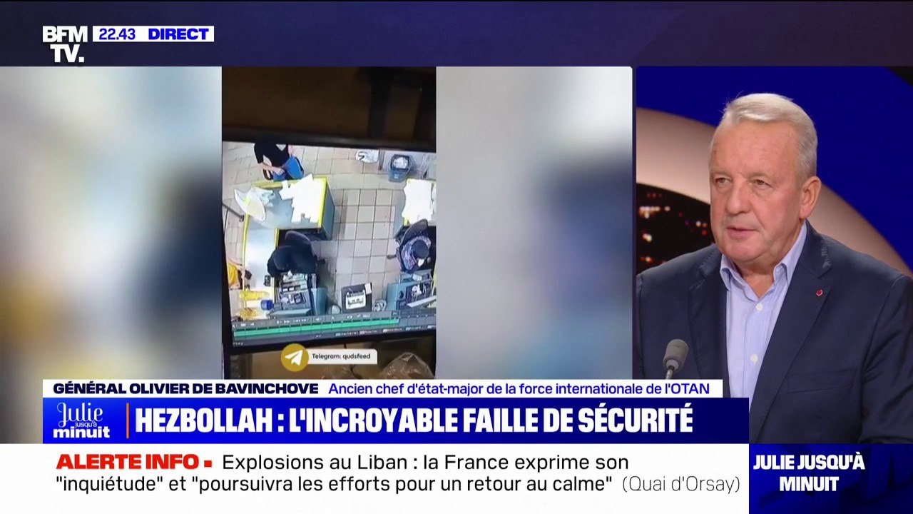 Explosions au Liban: "Je suis sidéré des failles de sécurité béantes du Hezbollah", réagit le général Olivier de Bavinchove (ancien chef d'état-major de la force internationale de l'OTAN)