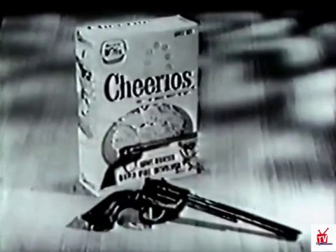 1950s Cheerios cereal - Lone Ranger with a toy gun premium TV commercial