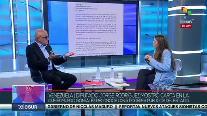 Presidente de la AN Jorge Rodriguez expresa que González Urrutia reconoce el Estado Venezolano