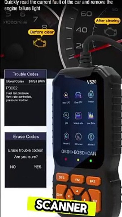 V520 New best obd2 scanner Professional Auto Engine System Lifetime Free Automotive DTC Code Reade