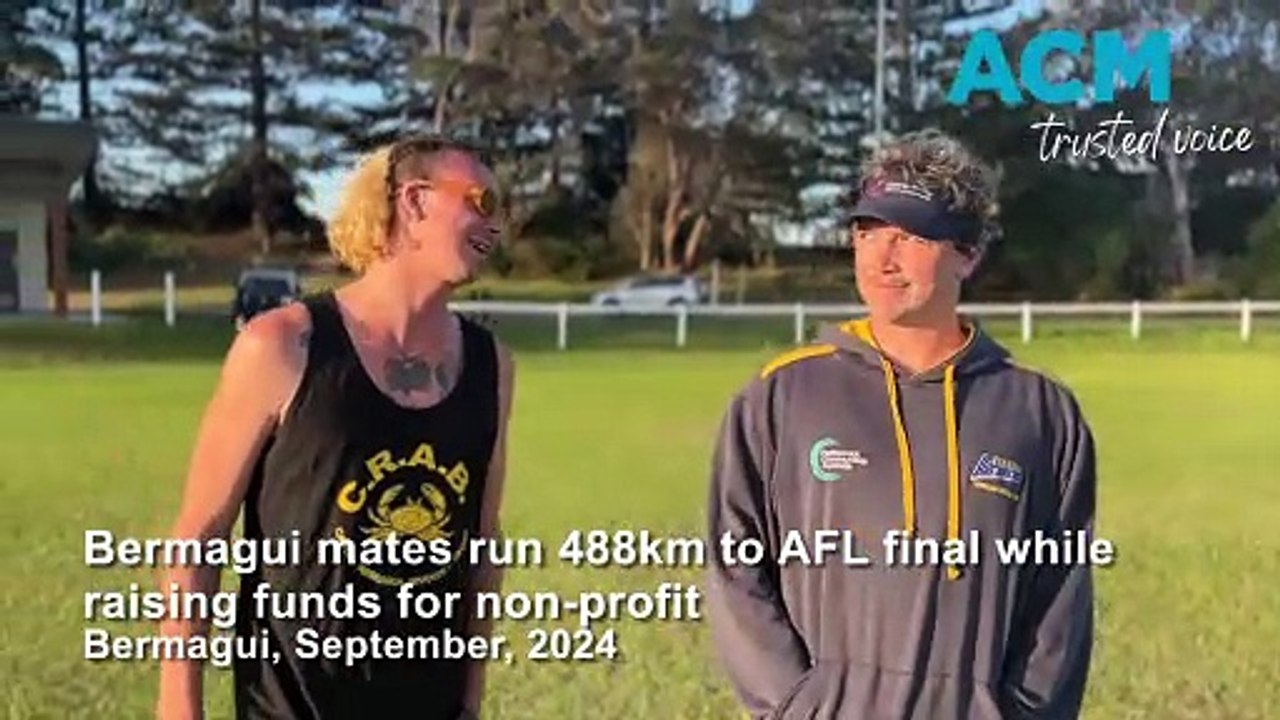 Two mates from NSW Far South Coast jog to AFL grand final