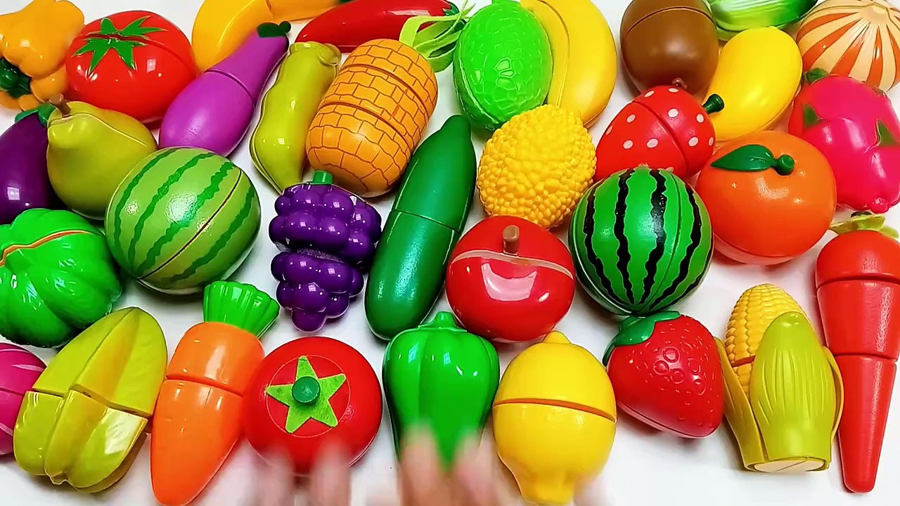 Cutting Fruits and Vegetables ASMR Orange Peas _ Satisfying Video Wooden & P_HD