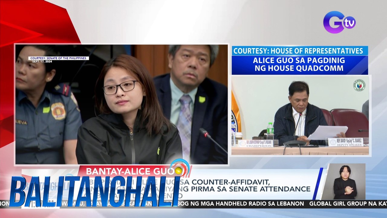 NBI - Pirma ni Alice Guo sa counter-affidavit, hindi tugma sa kaniyang pirma sa senate attendane at iba pang dokumento | Balitanghali