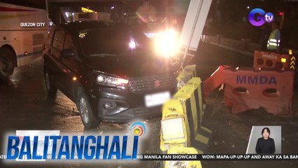 MPV, bumangga sa mga barrier sa northbound lane sa EDSA busway | Balitanghali