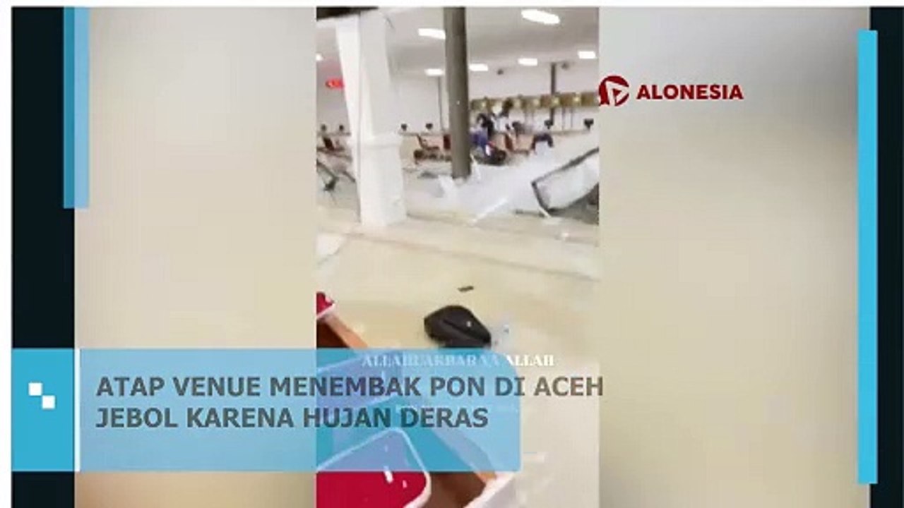Atap Venue Menembak PON di Aceh Jebol karena Hujan Deras