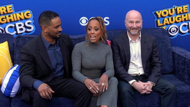 Damon Wayans Jr., Essence Atkins, Dean Lorey You're Laughing at CBS: A Night of Sit-DOWN Comedy Event Blue Carpet