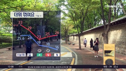 [날씨]오늘 늦더위 절정…내일 비온 뒤 기온 뚝